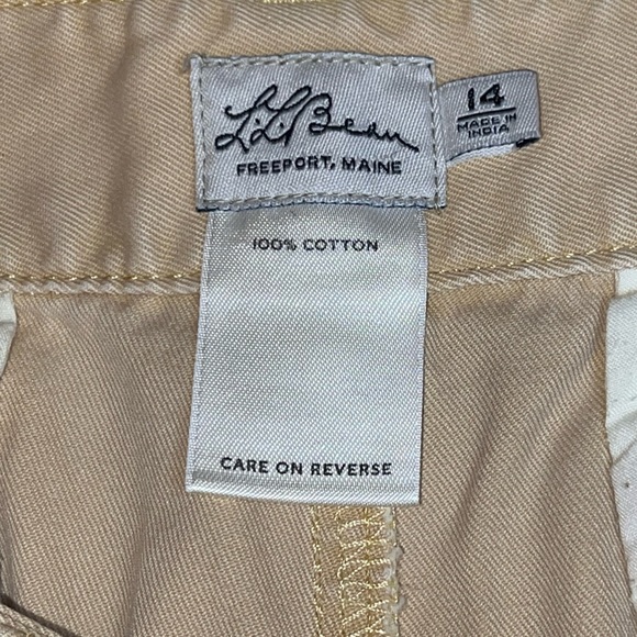 L.L. Bean Khaki Shorts size 14 100% COTTON - Picture 5 of 5